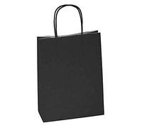 Paper Party Bags With Twisted Handles - 18 cm (W) x 20 cm (H) x 8 cm (D) black