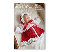 Paper Pattern - Crochet Pattern for Frilly Baby Bonnet & Matinee Jacket, 4ply Yarn, 0-3months - CP114