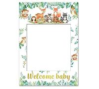 Paper Photo Frame Props 10pcs/set Woodland Animals Pattern Gender Reveal Props for Baby Shower Decor