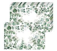Paper Placemats Disposable 50 Pack Eucalyptus Leaves Placemats 16x 11 Inch Green Leaves Place Mats for Spring Summer Dining Table Wedding Party Supplies