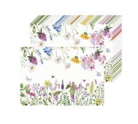 Paper Placemats Disposable 50 Pack Spring Flowers Placemats 16x 11 Inch Summer Seasonal Paper Table Mats for Home Kitchen Dining Table Decoration