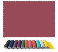 Paper Placemats - Disposable - Scalloped Edge (Burgundy, 50)