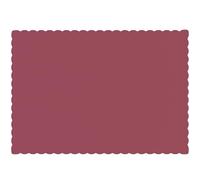 Paper Placemats - Disposable - Scalloped Edge (Burgundy, 500)