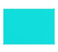 Paper Placemats - Disposable - Scalloped Edge (Teal, 100)