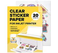 Paper Plan 90% Clear Sticker Paper, 20 Sheets, 8.5 x 11, Glossy, Inkjet Compatible