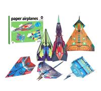 Paper Plane Book - 9.84 Inch Creative Set | Folding Box - 200g Activity Book with 12 Colourful Folding Plane Models, Ideal for Children, Schools, Travel and Educational Hobbies