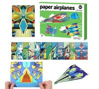 Paper Plane Book - Plane Craft Set | Foldable Incredible Paper Planes | 12 Colourful Pattern Sheets Creative Folding Toy Art Craft Learning Project Girls Birthday