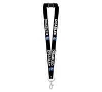 PAPER PLANE LONDON Disabled lanyard available for your medical condition neck strap hidden disability (BLACK)