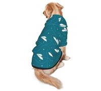 Paper Plane Print Dog Hoodie Pet Sweatshirt, Warm, Soft And Breathable Hooded Clothes For Medium To Large Dogs, Easy-To-Wear Design, For Winter And Fall
