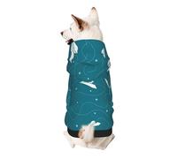 Paper Plane Print Dog Hoodie Sweatshirt For Small Dogs, Warm, Soft And Breathable Pet Clothes, Easy To Wear Jumper For Winter And Fall Warm
