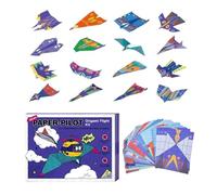 Paper Plane Set - 16 Foldable Models Pre-Cut Craft Kit for Children Classroom School Home Family Travel Holiday Birthday STEM Learning Activity Ages 6-12 Educational DIY Fun Creative Sh