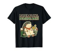 Paper Plans Peaceful Days Hedgehog Planner Humor Value Graphic T-Shirt