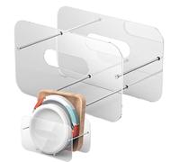 Paper Plate Holder - Paper Plate Organizer for Countertop - Space-Saving Tableware Cutlery Holder 18-30cm for Home Cabinet Pantry Countertop RV Outdoor Party