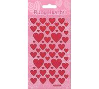 Paper Projects 01.70.04.049 Ruby Hearts Sparkly Reusable Stickers, Pink, 19.5cm x 9.5cm