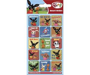 Paper Projects 01.70.06.038 Bing Bunny Sparkly Reusable Reward Sticker Pack, 19.5cm x 9.5cm, Gold