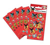 Paper Projects 01.70.15.043 Bing Party Bag Stickers (6 Sheets), Red, 12.5cm x 7.5cm