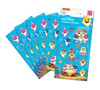 Paper Projects 01.70.15.052 Baby Shark Stickers (Six Sheets) | Official Licensed Product | Perfect as Party Bag or Stocking Fillers, Blue