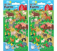 Paper Projects 01.70.19.017 On The Farm 3D Squishy Foam Reusable Stickers, 19.5cm x 9.5cm (Pack of 2)