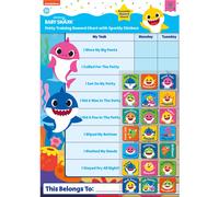 Paper Projects 01.70.30.041 Baby Shark Potty Training Includes 56 Sparkly Stickers | Colourful Chart is Wipe-Clean, Blue, 29.7cm x 42cm