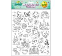 Paper Projects Crayola Colour Your Own Stickers | Includes 2 sheets of stickers | Perfect for Decoration and Scrapbooking, Pretty Life, 21 x 29.7 cm
