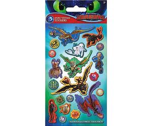 Paper Projects DreamWorks Dragons Sparkly Reusable Stickers | Official Licensed Product | Reusable on Non-Porous Surfaces, Metallic