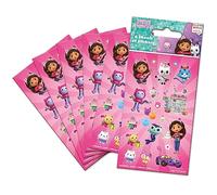 Paper Projects Gabby's Dollhouse Party Bag Stickers (6 Sheets) - Official Licensed Product - Perfect as Party Bag or Stocking Fillers, 12.5cm x 7.5cm