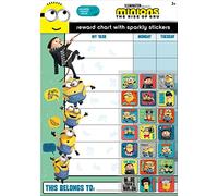 Paper Projects Minions: The Rise of Gru Reward Chart Age 3+ Includes 56 Sparkly Stickers, Chart is Wipe-Clean, Blue/Green