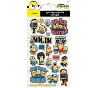 Paper Projects Minions: The Rise of Gru Sparkly Reusable Stickers | Official Licensed Product | Reusable on Non-Porous Surfaces, White