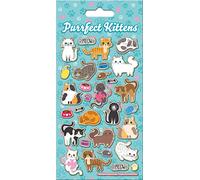 Paper Projects Purrfect Kittens Sparkly Reusable Stickers | Perfect for Craft Activities for Children and Adults | Reusable on Non-Porous Surfaces, 19.5cm x 9.5cm, Blue