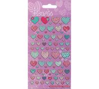Paper Projects Reusable Hearts Stickers Pink/green (One Size)