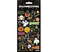 Paper Projects Spooky Halloween Sparkly Stickers | Perfect for Trick or Treater, and Decorating Trick or Treat Bags | Reusable on Non-Porous Surfaces