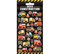 Paper Projects Under Construction Sparkly Reusable Stickers | Perfect for Craft Activities for Children and Adults | Reusable on Non-Porous Surfaces,Black,19.5cm x 9.5cm