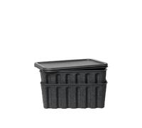 Paper Pulp Storage Box Set of 2 Large Charcoal