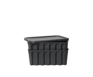 Paper Pulp Storage Box Set of 2 Large Charcoal