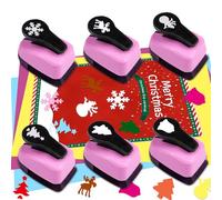 Paper Punch Shape Hole Puncher Craft Punches 1 inch Christmas Punches Scrapbooking Punch Snowflake Punch Deer Punches Bell Puncher for Paper Craft Cardstock Arts DIY Projects
