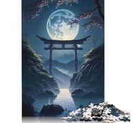 Paper Puzzle 1000 Piece Moonlight In Torii Gate Puzzle for Adults for Teenagers Paperboard Puzzles Learning Educational Toys Family Games 38x26cm/1000pcs
