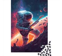 Paper Puzzle 1000 Pieces Astronaut Playing Guitar455 Jigsaw Creative Rectangular Puzzle Great Jigsaw Puzzle For Adults 1000pcs (38x26cm)