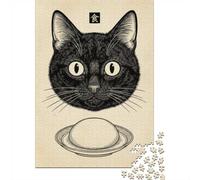 Paper Puzzle, 1000 Pieces, Black Cat with Food, 52x38cm/1000pcs