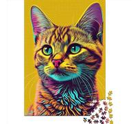 Paper Puzzle 1000 Pieces Cat Pop Art Animal Face 1 Jigsaw Creative Rectangular Puzzle Great Jigsaw Puzzle For Adults 1000pcs (38x26cm)