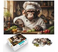 Paper Puzzle, 1000 Pieces, Chimpanzee Chef Portrait, 1000pcs (40x28cm) | For New Year downtime: Adult jigsaw puzzle with 1000 pieces; for winter leisure at home with the complete challenge to.