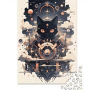 Paper Puzzle 1000 Pieces Cosmic Cat Jigsaw Creative Rectangular Puzzle Great Jigsaw Puzzle For Adults 1000pcs (38x26cm)