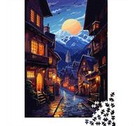 Paper Puzzle, 1000 Pieces, Cozy European Alley Art, 52x38cm/1000pcs | For shared winter evenings, this adult jigsaw puzzle with 1000 pieces adds a classic jigsaw activity to the holiday season.