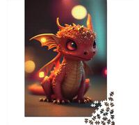 Paper Puzzle 1000 Pieces Cute Fire Dragon 13 Jigsaw Creative Rectangular Puzzle Great Jigsaw Puzzle For Adults 1000pcs (38x26cm)
