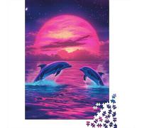 Paper Puzzle 1000 Pieces Dolphin Jigsaw Creative Rectangular Puzzle Great Jigsaw Puzzle For Adults 1000pcs (38x26cm)