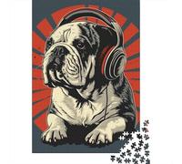 Paper Puzzle 1000 Pieces French Bulldog Jigsaw Creative Rectangular Puzzle Great Jigsaw Puzzle For Adults 1000pcs (38x26cm)