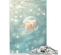 Paper Puzzle 1000 Pieces Jellyfish Underwater Jigsaw Creative Rectangular Puzzle Great Jigsaw Puzzle For Adults 38x26cm/1000pcs