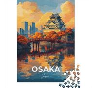 Paper Puzzle, 1000 Pieces, Osaka Castle And Bridge at Sunset, 52x38cm/1000pcs