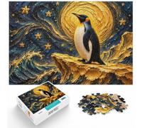 Paper Puzzle, 1000 Pieces, Penguin in Golden Night Sky, 1000pcs (70x50cm) | As a Christmas gift idea, this adult jigsaw puzzle with 1000 pieces offers a longer activity for the holidays.