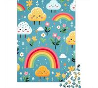 Paper Puzzle 1000 Pieces Rainbow Jigsaw Creative Rectangular Puzzle Great Jigsaw Puzzle For Adults 1000pcs (38x26cm)