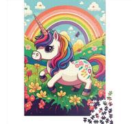 Paper Puzzle 1000 Pieces Rainbow Unicorn Jigsaw Creative Rectangular Puzzle Great Jigsaw Puzzle For Adults 1000pcs (38x26cm)